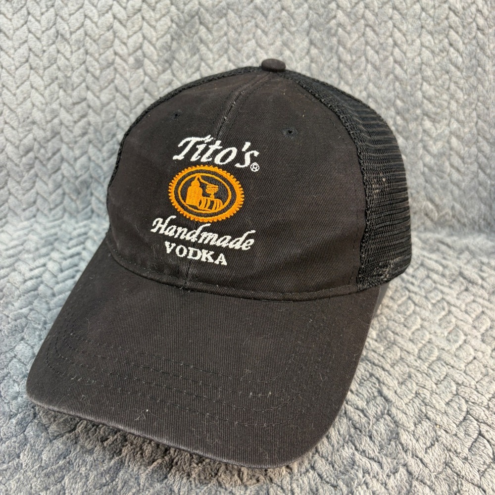Tito's Handmade Vodka Trucker Hat Black Mesh Snapback Austin Texas Cap